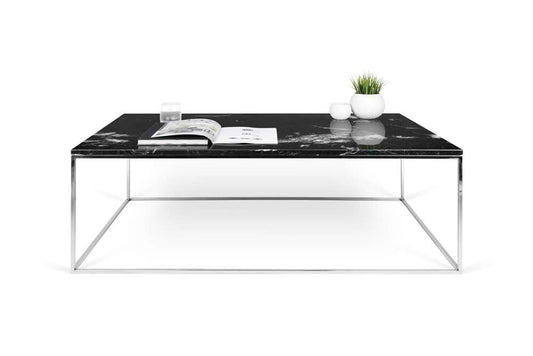 TEMAHOME - Gleam 47x30-Top Marble Coffee Table in Black Marble / Chrome - 9500626098 veiw 2