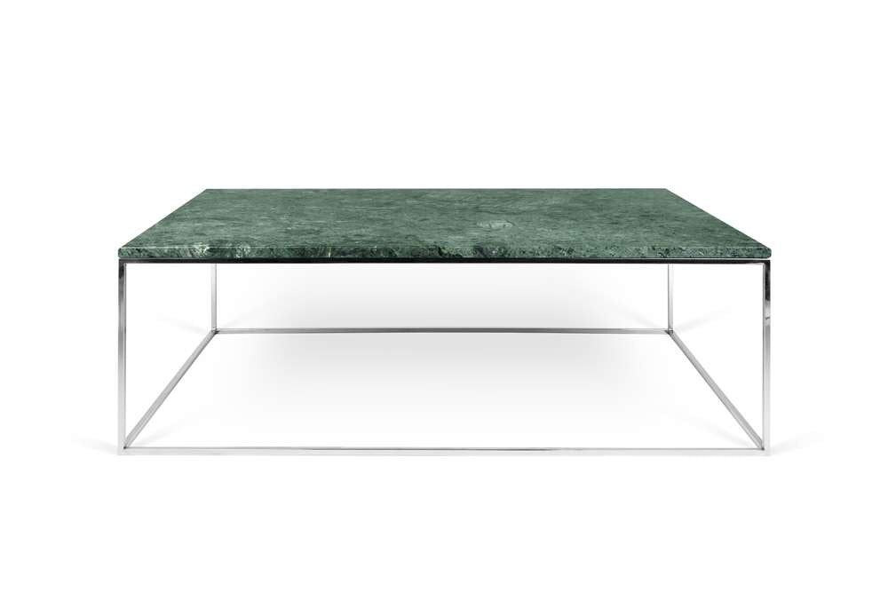 TEMAHOME - Gleam 47x30-Top Marble Coffee Table in Green Marble / Chrome - 9500626104 veiw 1
