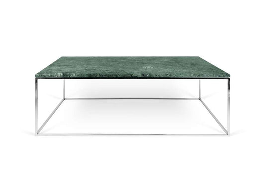 TEMAHOME - Gleam 47x30-Top Marble Coffee Table in Green Marble / Chrome - 9500626104 veiw 1