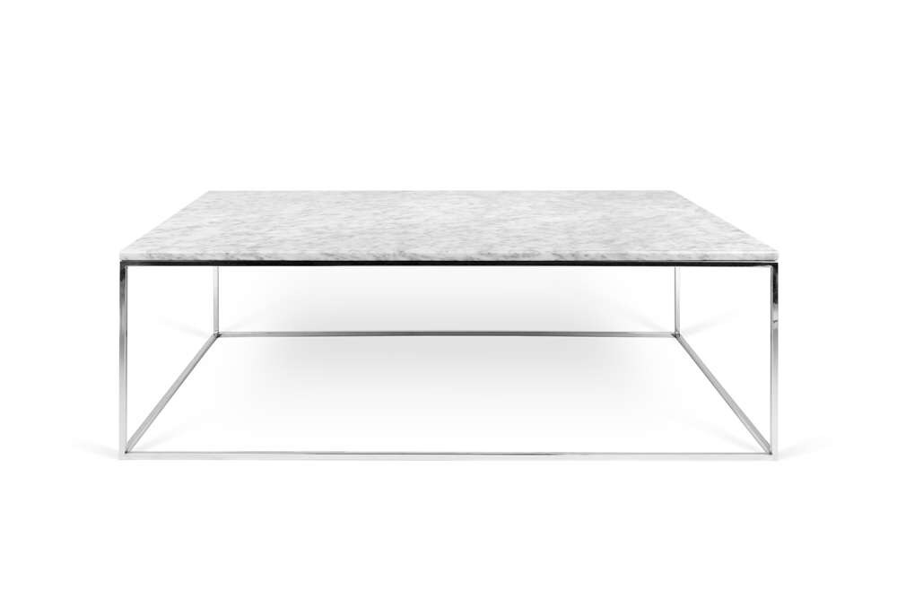 TEMAHOME - Gleam 47x30-Top Marble Coffee Table in White Marble / Chrome - 9500626456 veiw 1