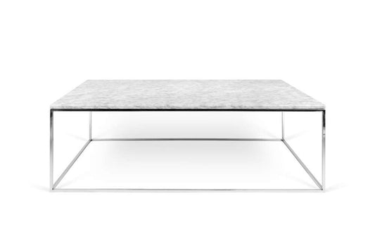 TEMAHOME - Gleam 47x30-Top Marble Coffee Table in White Marble / Chrome - 9500626456 veiw 1