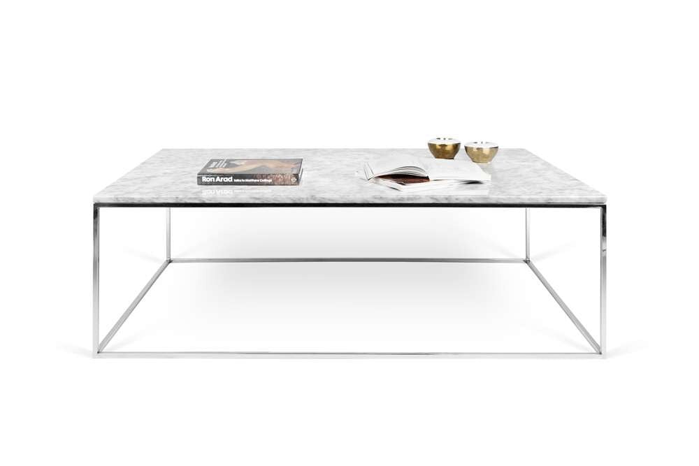 TEMAHOME - Gleam 47x30-Top Marble Coffee Table in White Marble / Chrome - 9500626456 veiw 2