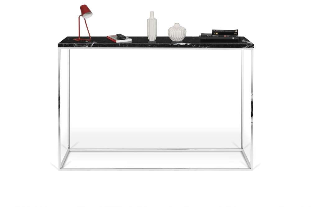 TEMAHOME - Gleam Marble-Top Console in Black Marble and Chrome - 9500629501 veiw 1