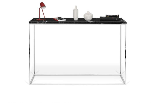 TEMAHOME - Gleam Marble-Top Console in Black Marble and Chrome - 9500629501 veiw 1