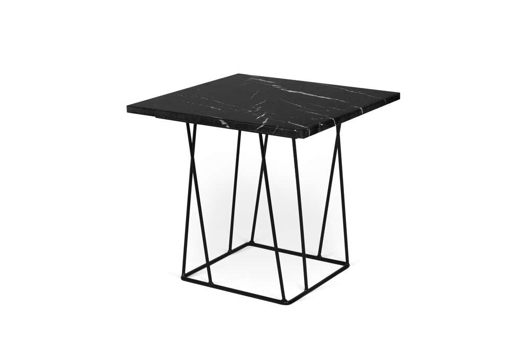 TEMAHOME - Helix 20x20 Marble-Top Side Table in Black Marble / Black Lacquered Steel - 9500627323 veiw 2