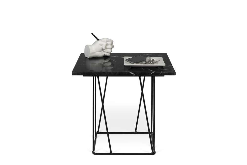 TEMAHOME - Helix 20x20 Marble-Top Side Table in Black Marble / Black Lacquered Steel - 9500627323 veiw 3