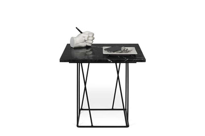 TEMAHOME - Helix 20x20 Marble-Top Side Table in Black Marble / Black Lacquered Steel - 9500627323 veiw 3