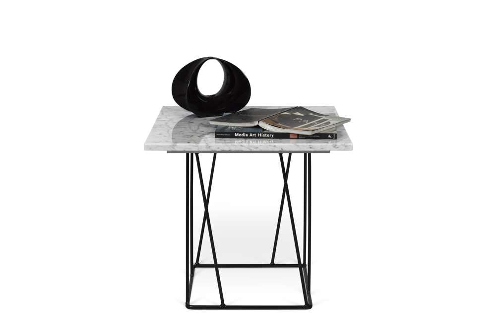 TEMAHOME - Helix 20x20 Marble-Top Side Table in White Marble / Black Lacquered Steel - 9500627316 veiw 3