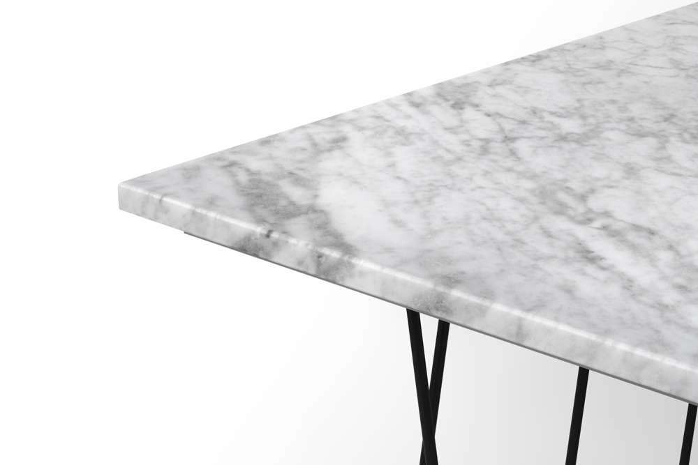 TEMAHOME - Helix 20x20 Marble-Top Side Table in White Marble / Black Lacquered Steel - 9500627316 veiw 4