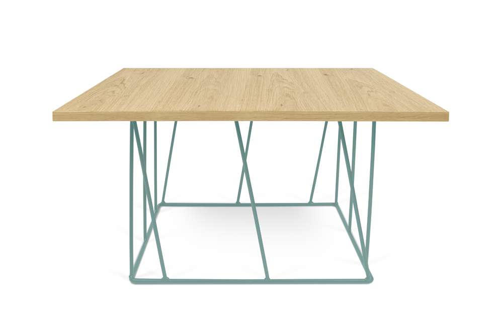 TEMAHOME - Helix 30x30 Coffee Table  in Oak / Sea Green Lacquered Steel - 9500626869 veiw 1