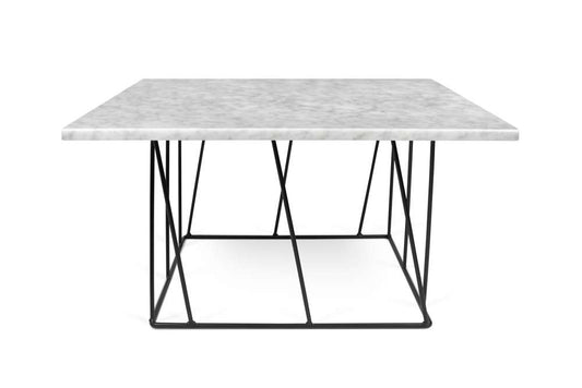 TEMAHOME - Helix 30x30 Marble-Top Coffee Table in White Marble / Black Lacquered Steel - 9500627361 veiw 1