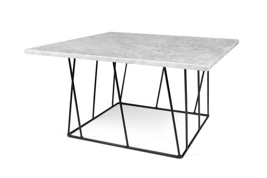 TEMAHOME - Helix 30x30 Marble-Top Coffee Table in White Marble / Black Lacquered Steel - 9500627361 veiw 2