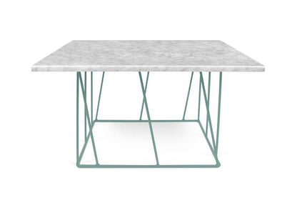 TEMAHOME - Helix 30x30 Marble-Top Coffee Table in White Marble / Sea Green Lacquered Steel - 9500627408 veiw 1