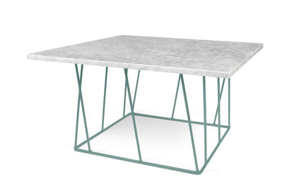 TEMAHOME - Helix 30x30 Marble-Top Coffee Table in White Marble / Sea Green Lacquered Steel - 9500627408 veiw 2
