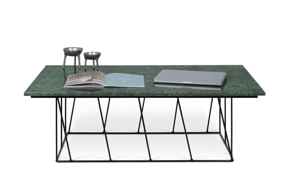 TEMAHOME - Helix 47x30 Marble-Top Coffee Table in Green Marble / Black Lacquered Steel - 9500627439 veiw 3