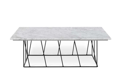 TEMAHOME - Helix 47x30 Marble-Top Coffee Table in White Marble / Black Lacquered Steel - 9500627415 veiw 1