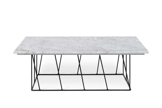 TEMAHOME - Helix 47x30 Marble-Top Coffee Table in White Marble / Black Lacquered Steel - 9500627415 veiw 1