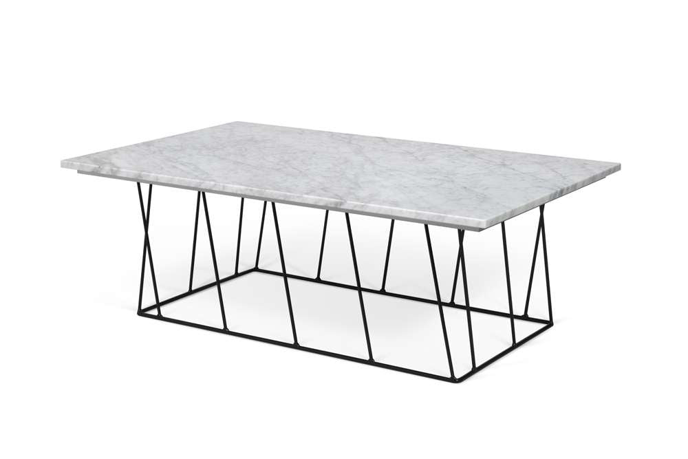 TEMAHOME - Helix 47x30 Marble-Top Coffee Table in White Marble / Black Lacquered Steel - 9500627415 veiw 2