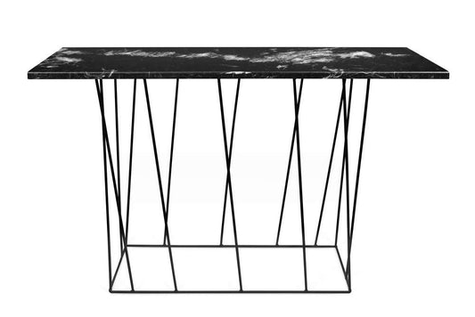 TEMAHOME - Helix Marble-Top Console in Black Marble / Black Lacquered Steel - 9500627477 veiw 1