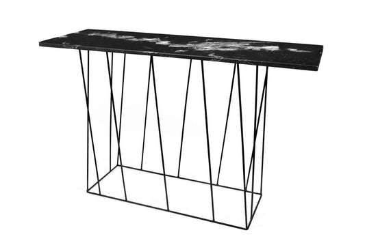 TEMAHOME - Helix Marble-Top Console in Black Marble / Black Lacquered Steel - 9500627477 veiw 2