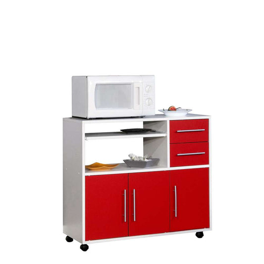 TEMAHOME - Marius Kitchen Trolley in White / Red - E8035A2179A80 veiw 1