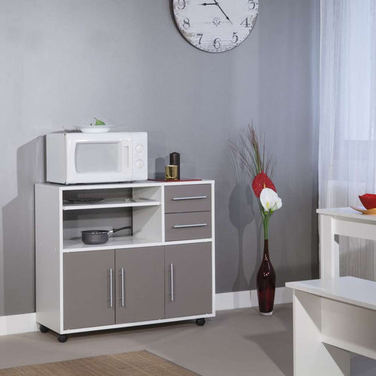 TEMAHOME - Marius Kitchen Trolley in White / Taupe - E8035A2191A80 veiw 2