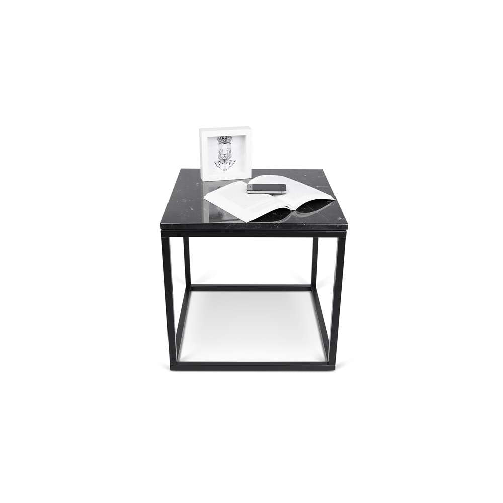 TEMAHOME - Prairie 20X20 Marble End Table in Black Marble Top / Black Lacquered Steel Legs - 9500623011 veiw 2