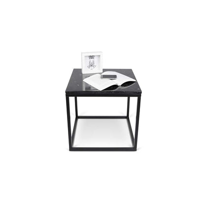 TEMAHOME - Prairie 20X20 Marble End Table in Black Marble Top / Black Lacquered Steel Legs - 9500623011 veiw 2