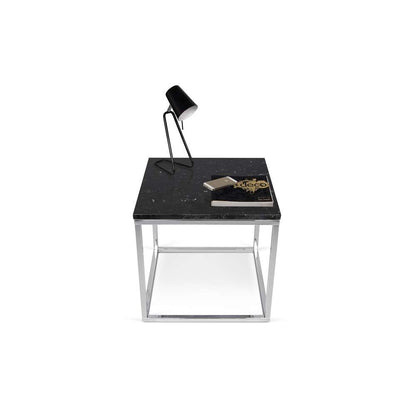 TEMAHOME - Prairie 20X20 Marble End Table in Black Marble Top / Chrome Legs - 9500625022 veiw 1