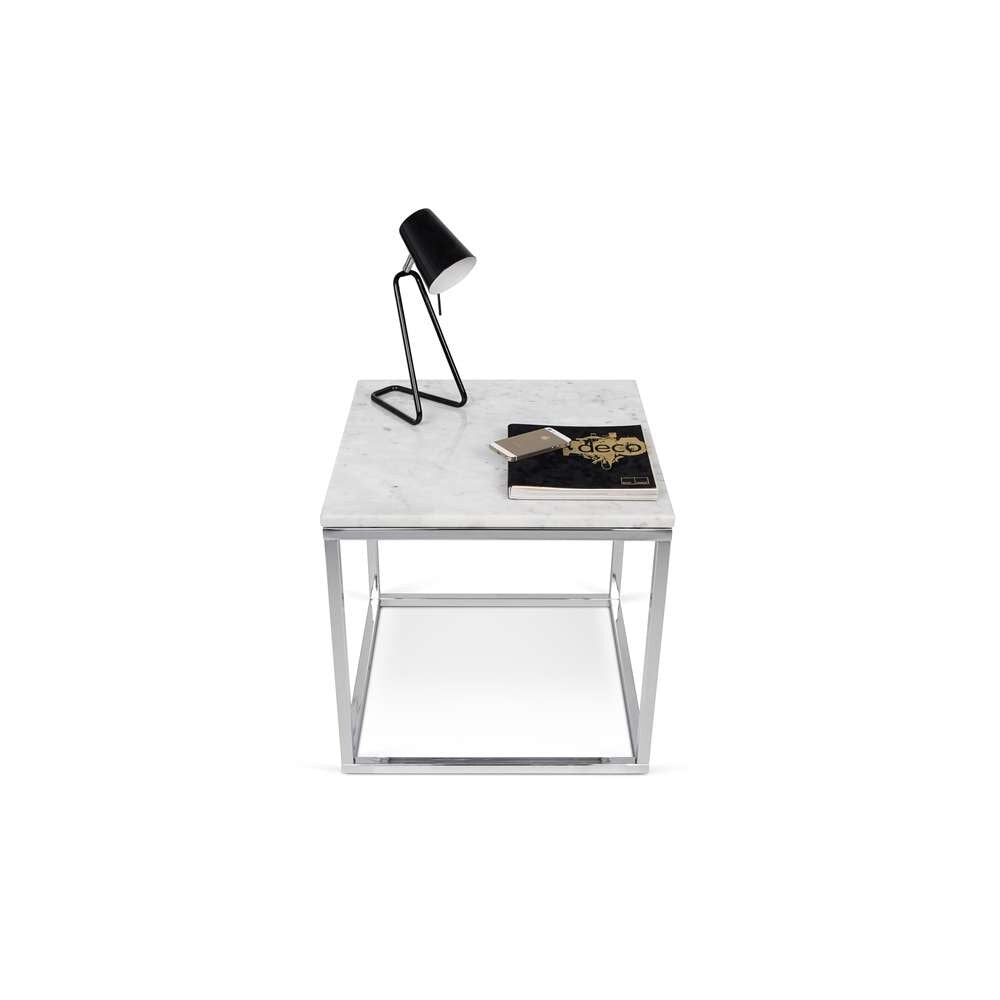 TEMAHOME - Prairie 20X20 Marble End Table in White Marble Top/Chrome Legs - 9500625053 veiw 1