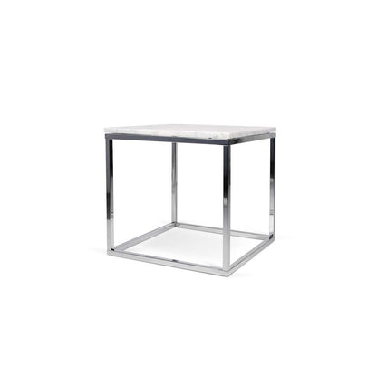 TEMAHOME - Prairie 20X20 Marble End Table in White Marble Top/Chrome Legs - 9500625053 veiw 4
