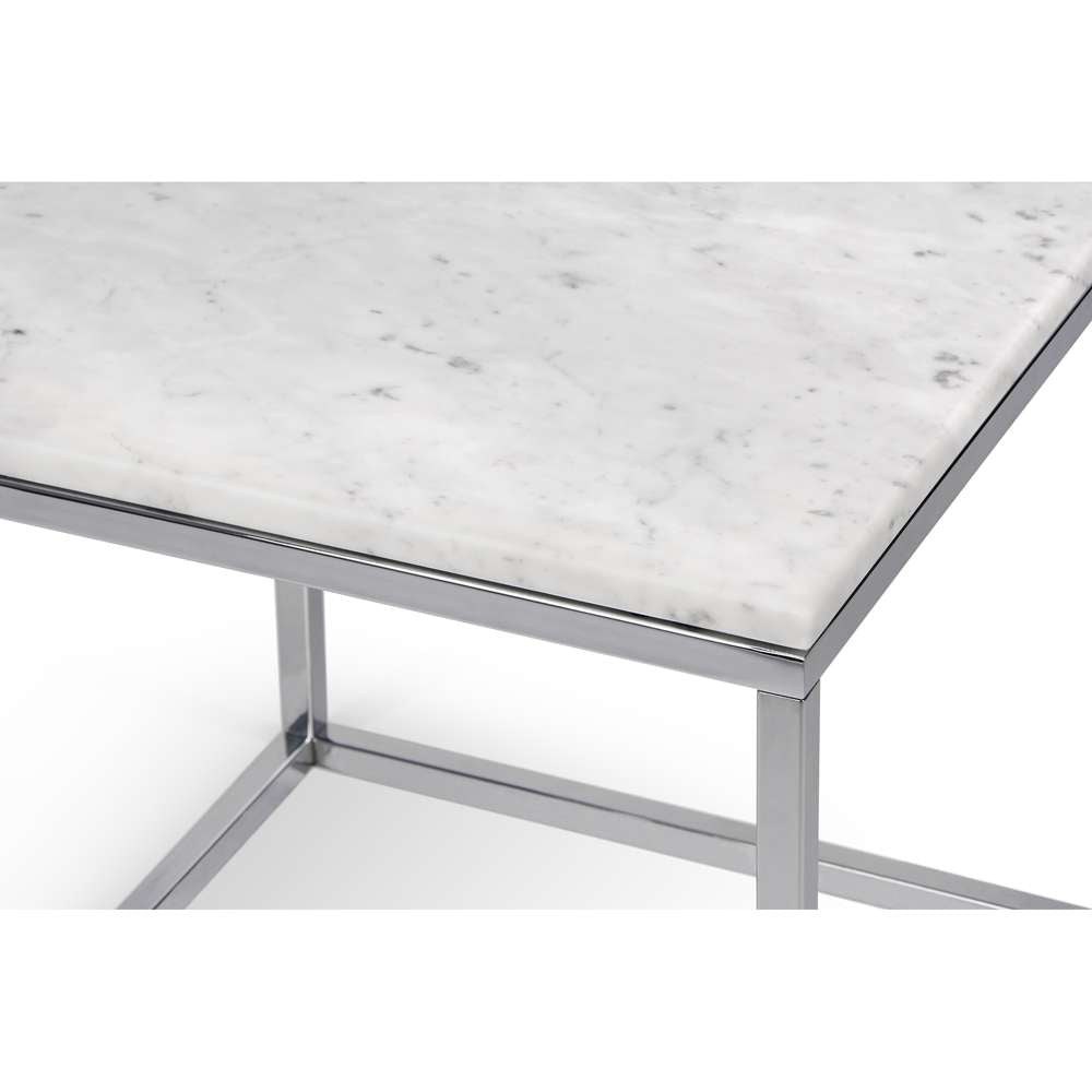 TEMAHOME - Prairie 20X20 Marble End Table in White Marble Top/Chrome Legs - 9500625053 veiw 5