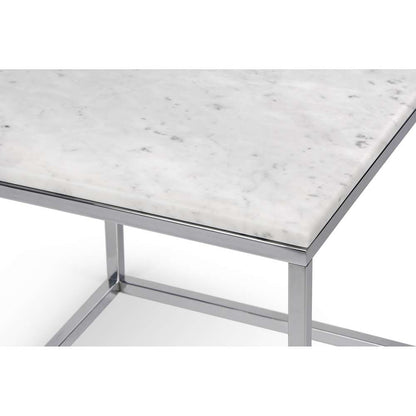 TEMAHOME - Prairie 20X20 Marble End Table in White Marble Top/Chrome Legs - 9500625053 veiw 5