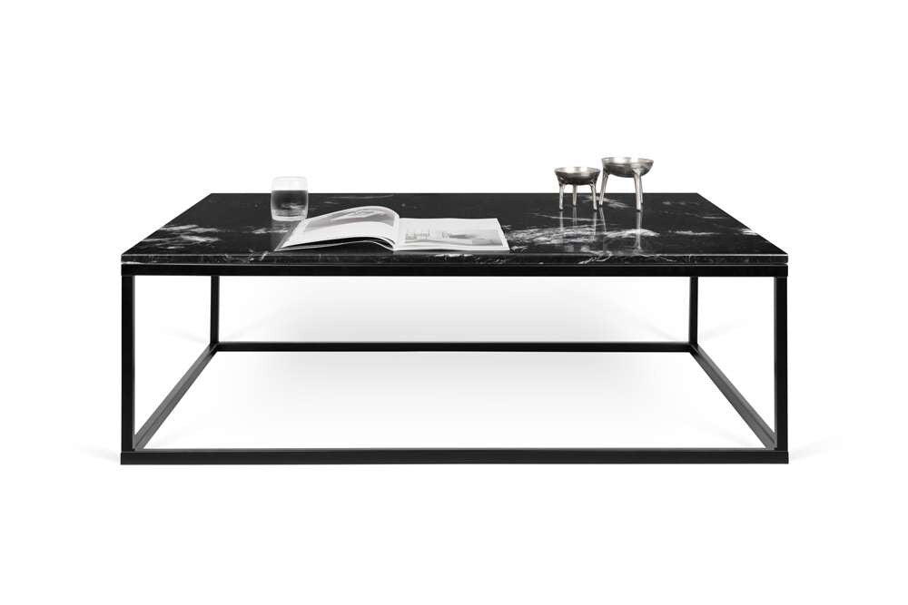 TEMAHOME - Prairie 47X30 Marble Coffee Table in Black Marble Top / Black Lacquered Steel Legs - 9500623097 veiw 3