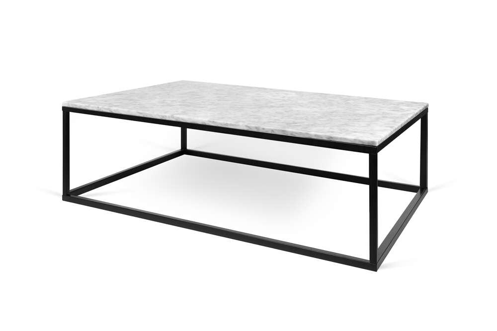 TEMAHOME - Prairie 47X30 Marble Coffee Table in White Marble Top/Black Lacquered Steel Legs - 9500625046 veiw 2