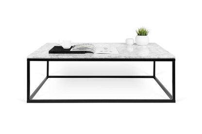 TEMAHOME - Prairie 47X30 Marble Coffee Table in White Marble Top/Black Lacquered Steel Legs - 9500625046 veiw 3