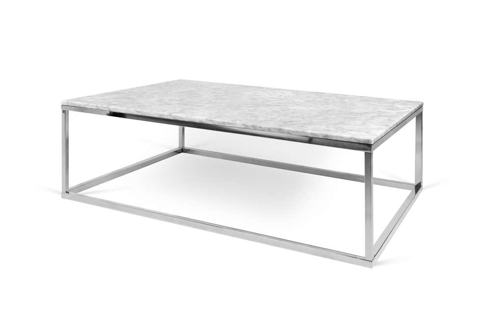 TEMAHOME - Prairie 47X30 Marble Coffee Table in White Marble Top/Chrome Legs - 9500624919 veiw 2