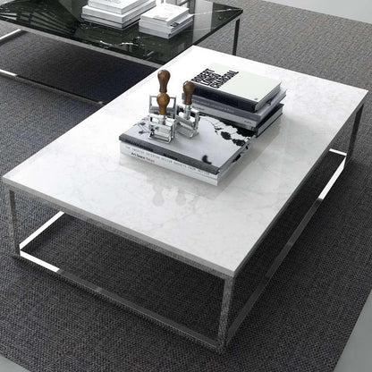 TEMAHOME - Prairie 47X30 Marble Coffee Table in White Marble Top/Chrome Legs - 9500624919 veiw 5