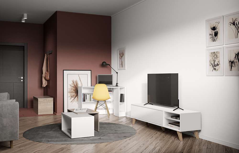 TEMAHOME - Prism TV Stand in White - E3170A0421A01 veiw 7