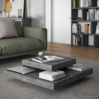 TEMAHOME - Slate 35X35 Coffee Table in Concrete Look / Pure Black - 9500627132 veiw 2