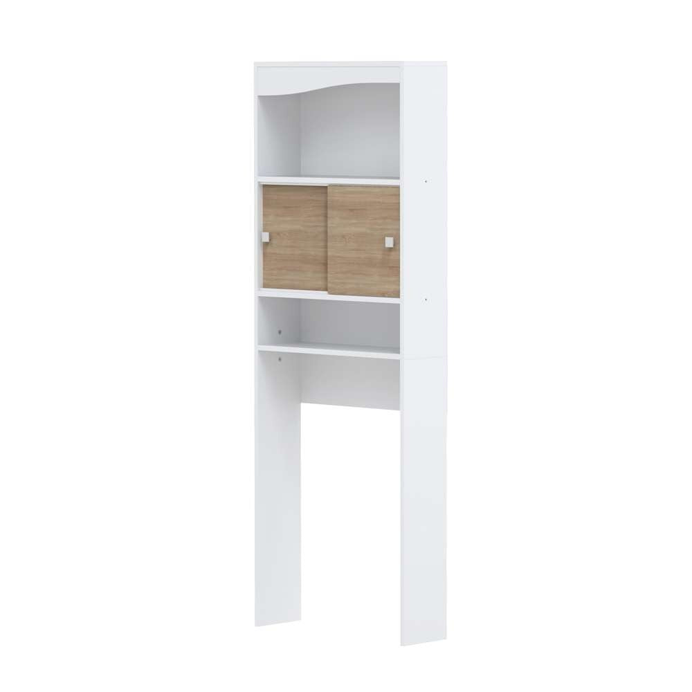 TEMAHOME - Wave Toilet Storage Cabinet in White / Natural Oak Color - E6090A2134A17 veiw 1