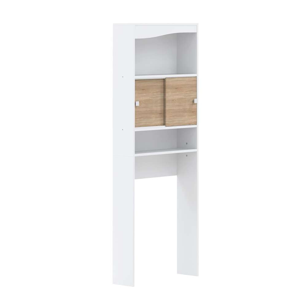 TEMAHOME - Wave Toilet Storage Cabinet in White / Natural Oak Color - E6090A2134A17 veiw 2