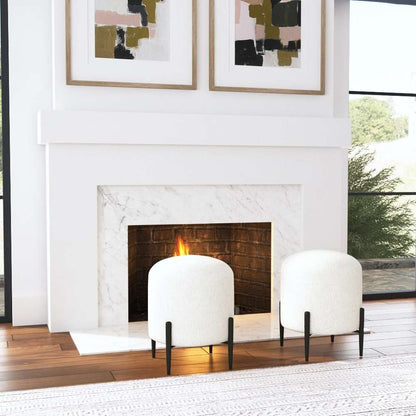 Uttermost - Arles White Shearling Ottoman - 23715 veiw 4