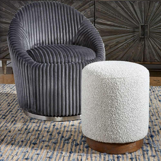 Uttermost - Avila Light Gray Ottoman - 23665 veiw 2