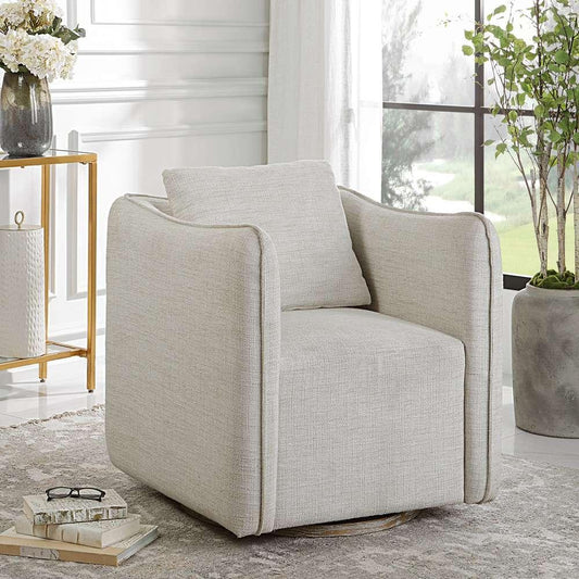 Uttermost - Corben White Swivel Armchair - 23729 veiw 2