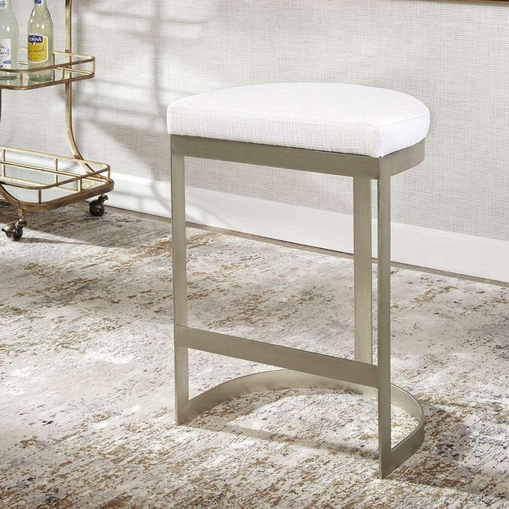 Uttermost - Ivanna Backless Silver Counter Stool - 23687 veiw 2