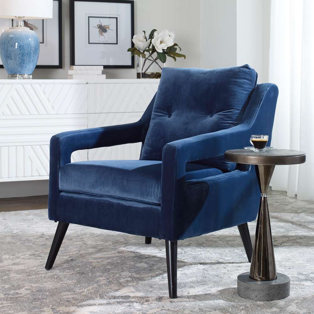 Uttermost - OBrien Blue Velvet Armchair - 23318 veiw 4