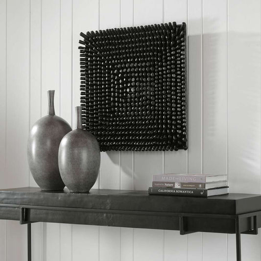 Uttermost - Portside Black Wood Wall Panel - 04321 veiw 2