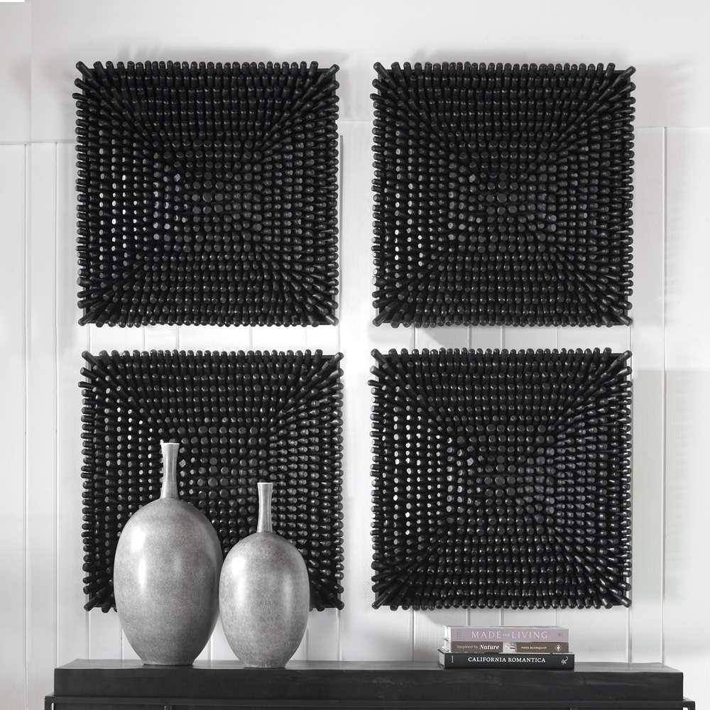 Uttermost - Portside Black Wood Wall Panel - 04321 veiw 3