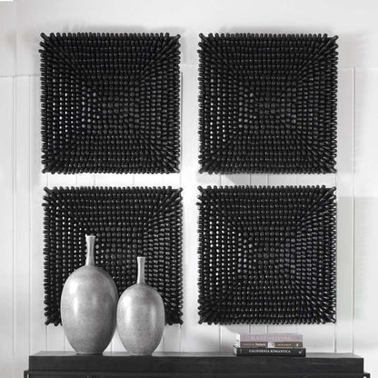 Uttermost - Portside Black Wood Wall Panel - 04321 veiw 3